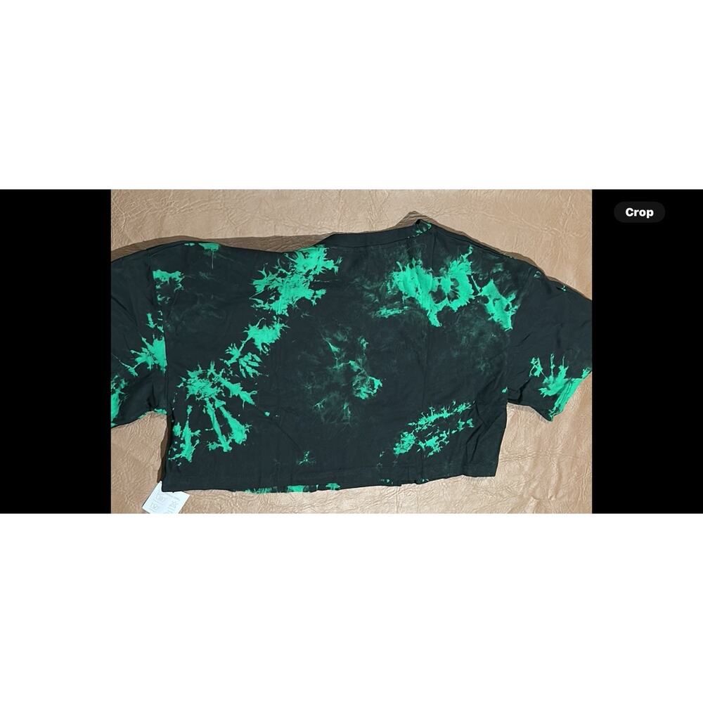 Sofias Choice Womens Tie Dye Short Sleeve Crop Top Crew NeckGraphic T Shirt XL